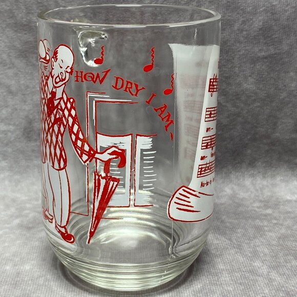 Hazel Atlas Big Top Peanut Butter Glass "How Dry I Am" Song Lyrics Mug - Picture 3 of 9